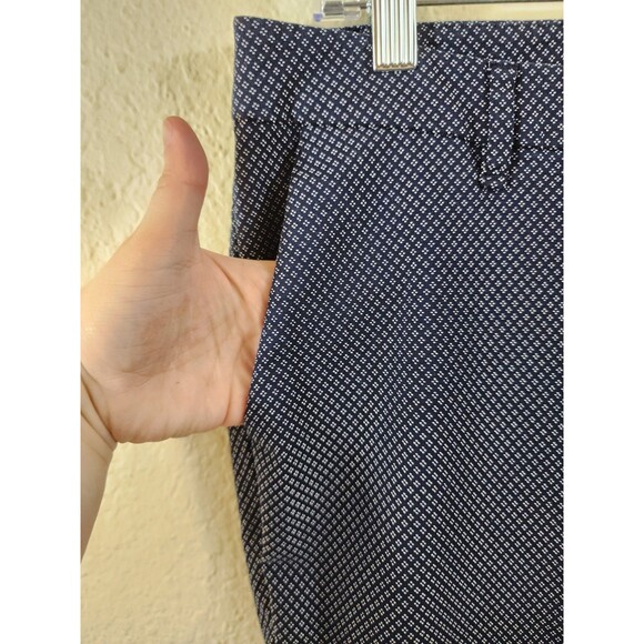 Old Navy Womens 8 Harper Blue White Dot Mid-Rise Fully Lined Stretch Pants - Picture 2 of 7